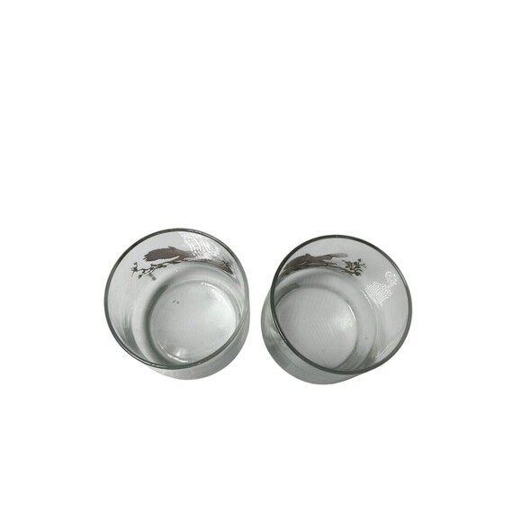 Vintage American Wildlife Low Ball Glasses Sunoco - Spotted Owl  - Set of Two - Picture 7 of 8